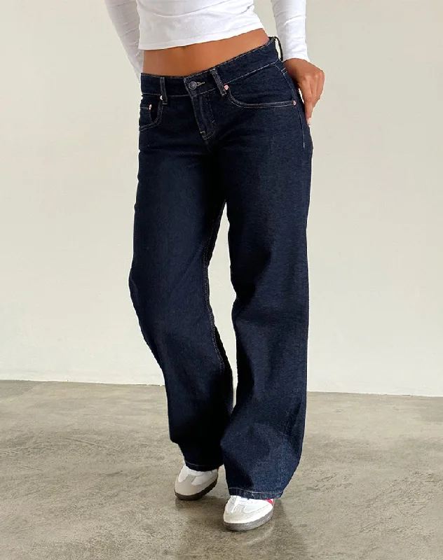 Low Rise Parallel Jeans in Indigo