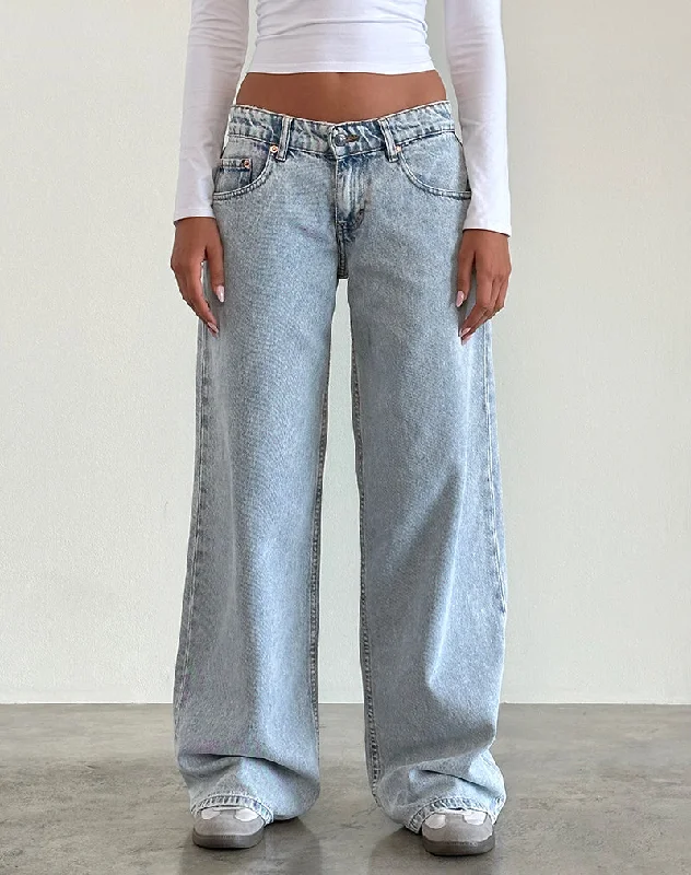 Low Rise Roomy Jeans in 80's Light Wash Blue