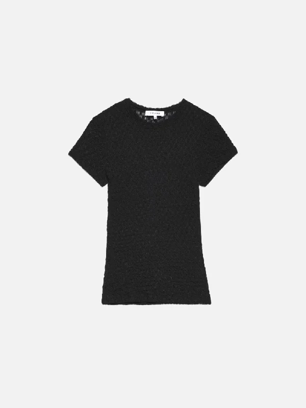 Mesh Lace Baby Tee -- Noir