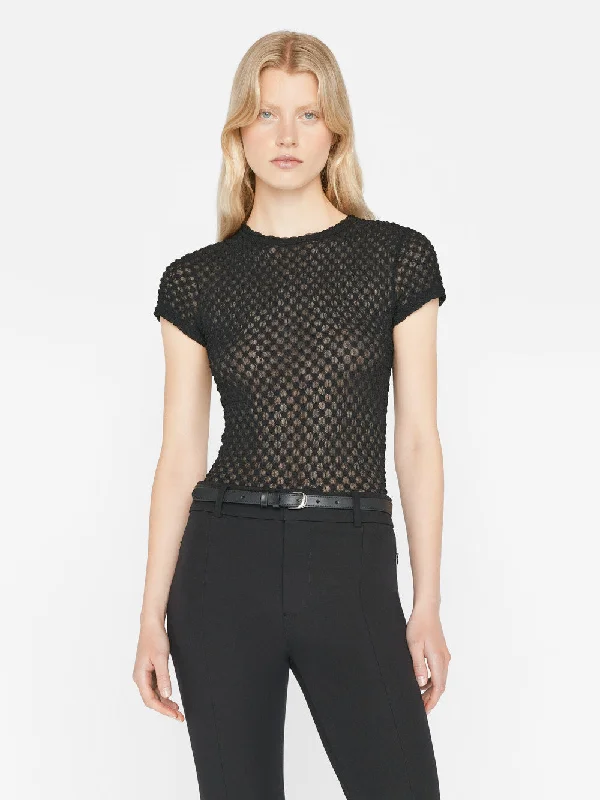 Mesh Lace Baby Tee -- Noir