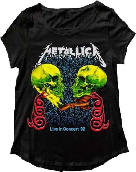 Metallica Skull '92 Tour Curved Hem Lightweight T-Shirt