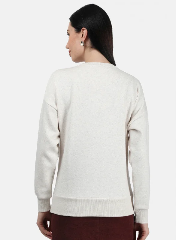 Women Beige Printed Sweatshirt