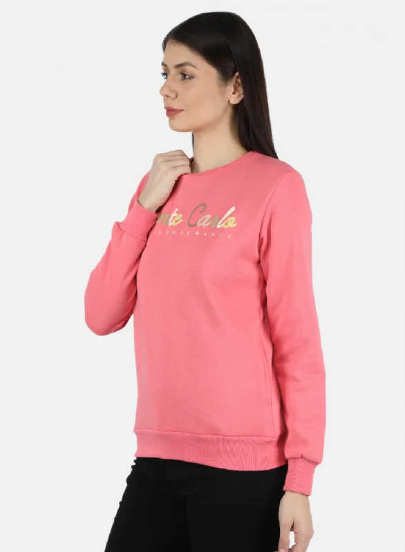 Women Pink Embroidered Sweatshirt