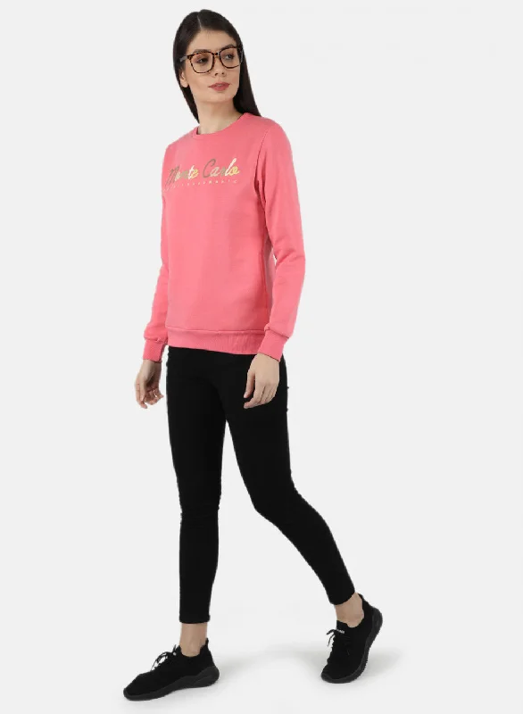 Women Pink Embroidered Sweatshirt