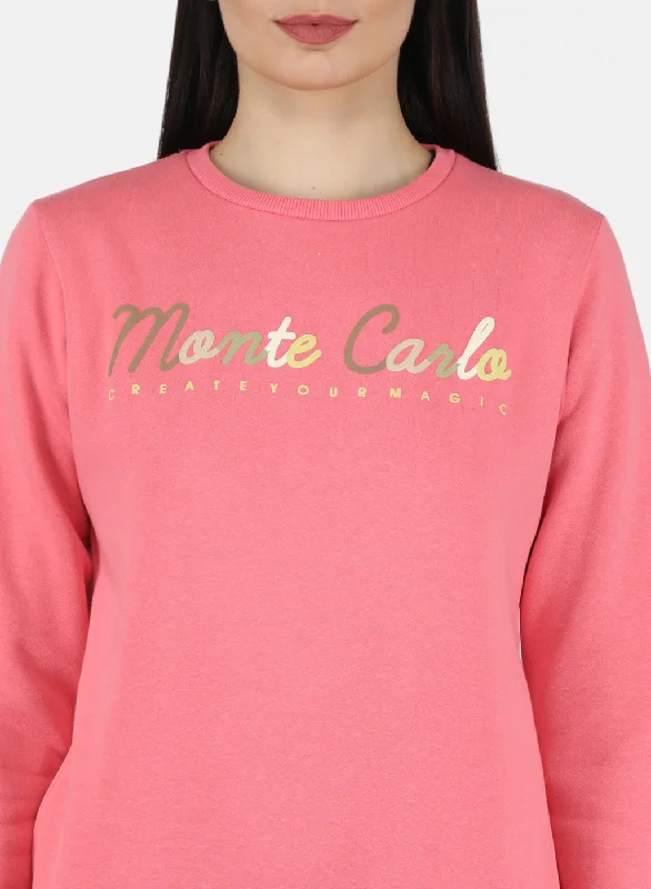 Women Pink Embroidered Sweatshirt