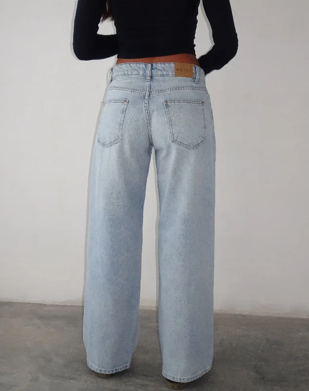 Roomy Extra Wide Low Rise Jeans in Extreme Light Blue Wash