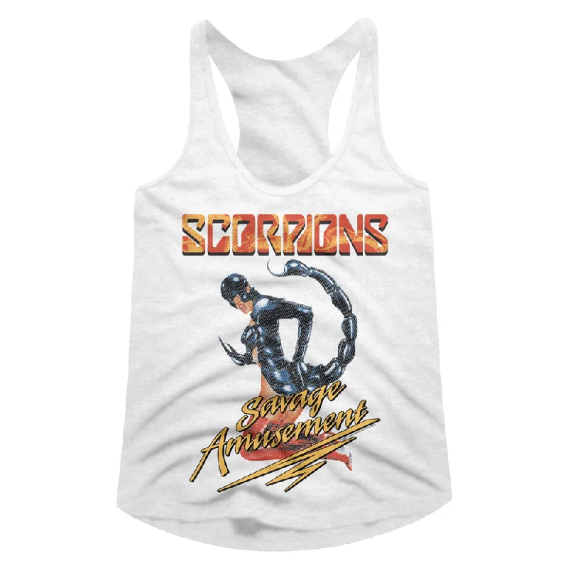 Scorpions Savage Amusement White Racerback Tank Top