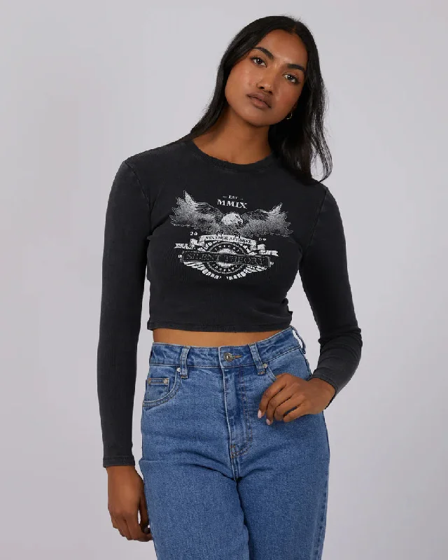 SILENT THEORY LINCOLN CROPPED LONG SLEEVE TEE