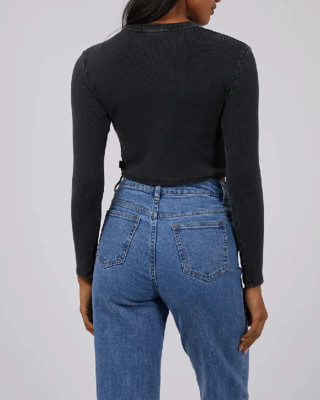 SILENT THEORY LINCOLN CROPPED LONG SLEEVE TEE