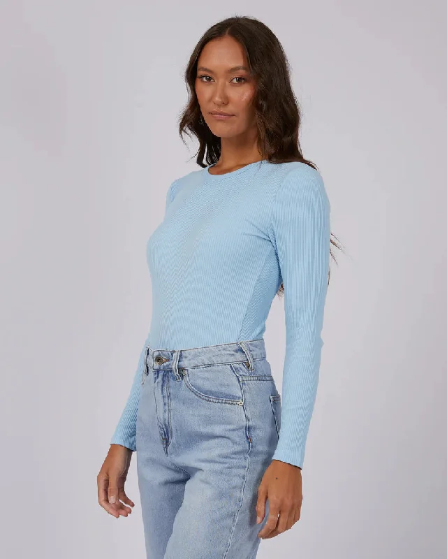 SILENT THEORY RIB LONG SLEEVE SKY BLUE