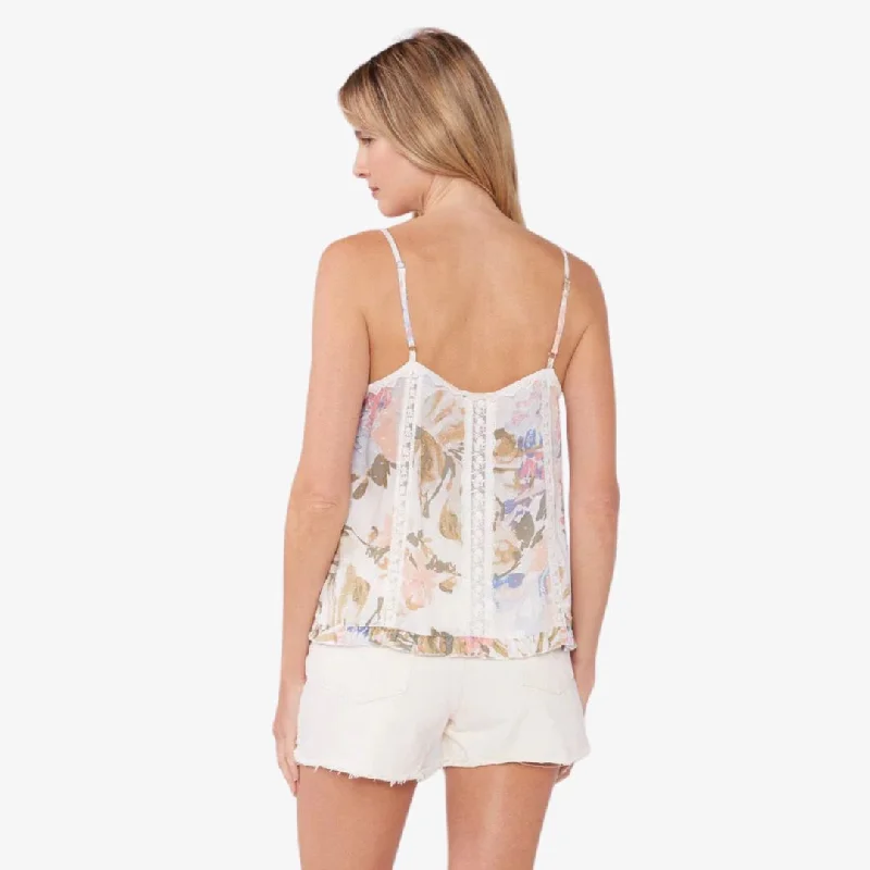 Tia Floral Camisole (Off White + Periwinkle)