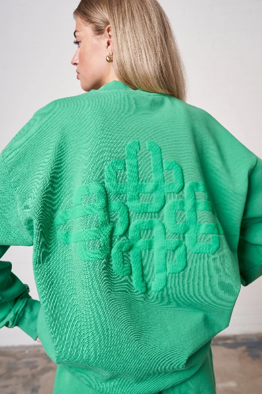 EMBLEM OVERSIZED SWEATSHIRT - WASHED GREEN