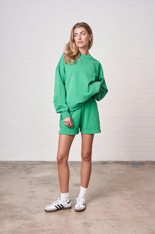 EMBLEM OVERSIZED SWEATSHIRT - WASHED GREEN