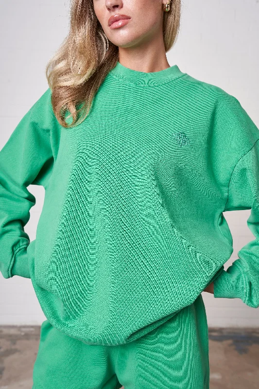 EMBLEM OVERSIZED SWEATSHIRT - WASHED GREEN