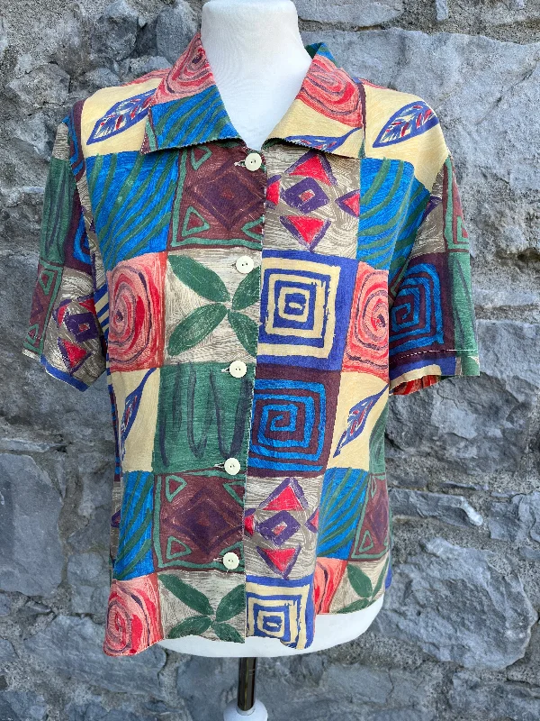 80s patchwork shirt uk 10