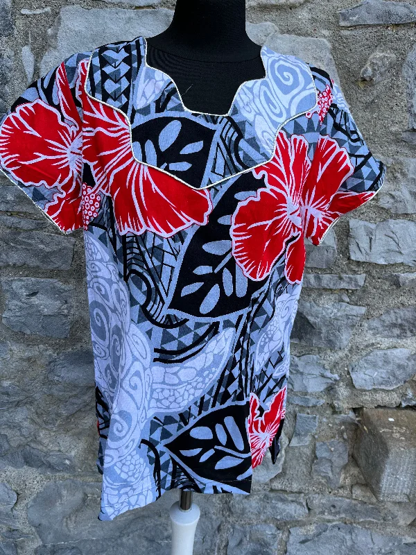 90s hibiscus tunic uk 10-12