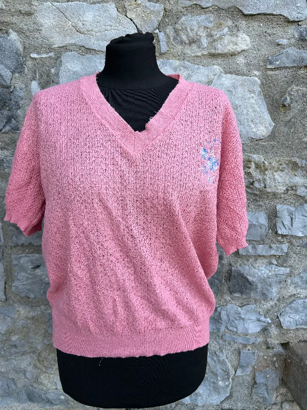 90s pink knitted top uk 14-18