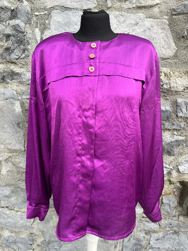 90s purple shiny shirt uk 10-12