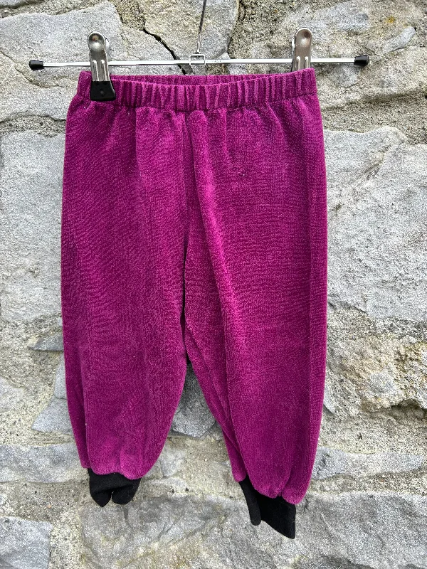 90s Purple velour pants  0-3m (56-62cm)