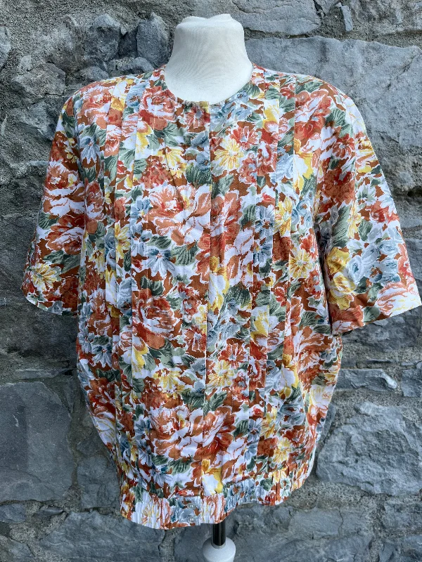 Brown flowers blouse uk 10-12