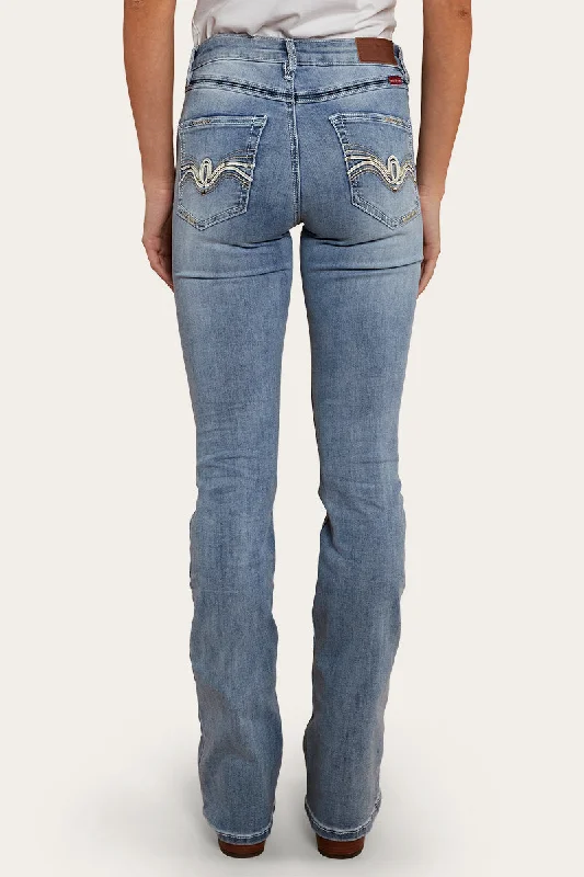 Caroline Rodeo Womens Mid Rise Bootleg Jean - Light Blue