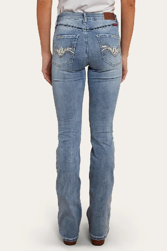 Caroline Rodeo Womens Mid Rise Bootleg Jean - Light Blue