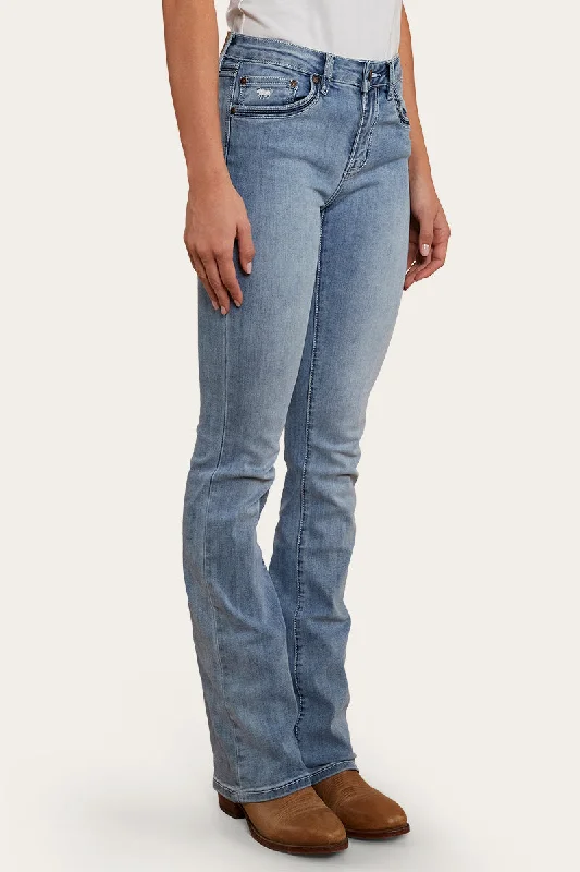 Caroline Rodeo Womens Mid Rise Bootleg Jean - Light Blue