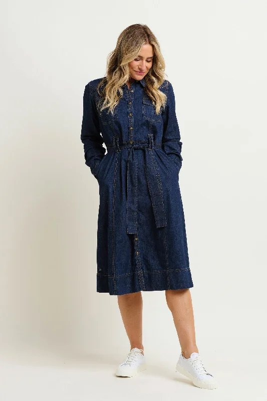 Frances Denim Midi Shirt Dress