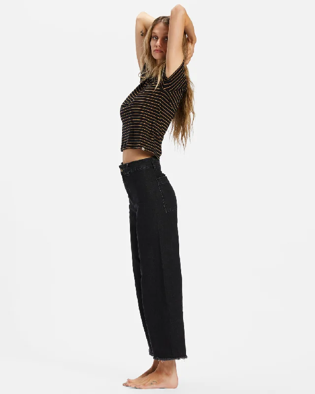 Free Fall Wide-Leg Pants - Black