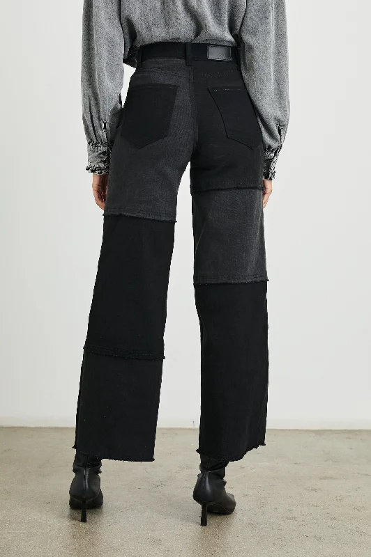 GETTY CROP WIDE LEG - BLACK PATCHWORK