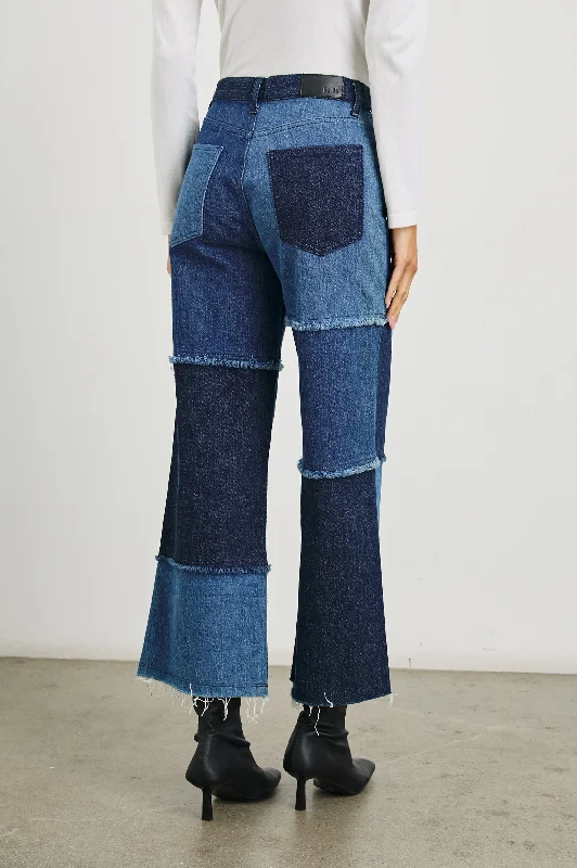 GETTY CROP WIDE LEG - INDIGO PATCHWORK