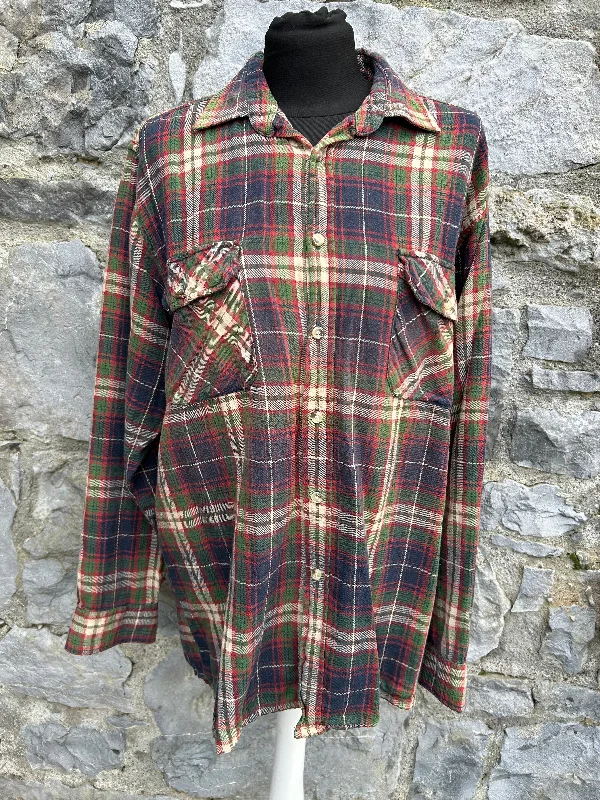 Green&maroon check shirt S/M