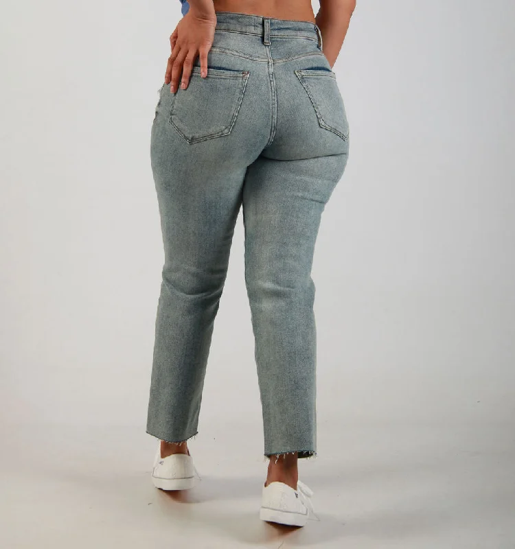 LADIES DENIM JEANS WITH RAW HEM – VINTAGE