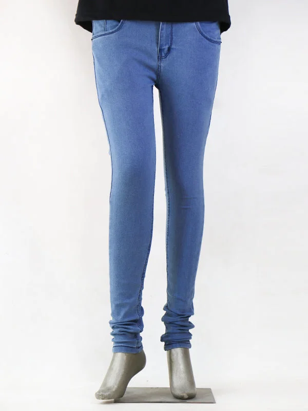 LJ01 Stretchable Denim Jeans For Womens Light Blue