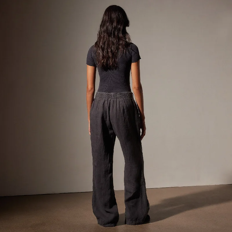 Linen Pleated Pant - Magma Pigment