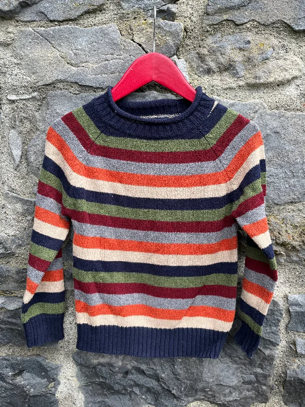 Y2K Maroon,navy&orange jumper 4-5y (104-110cm)