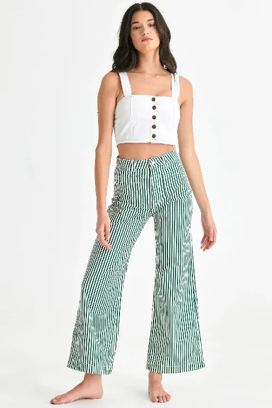 ROLLAS Womens Sailor Jean Laura Stripe Basil