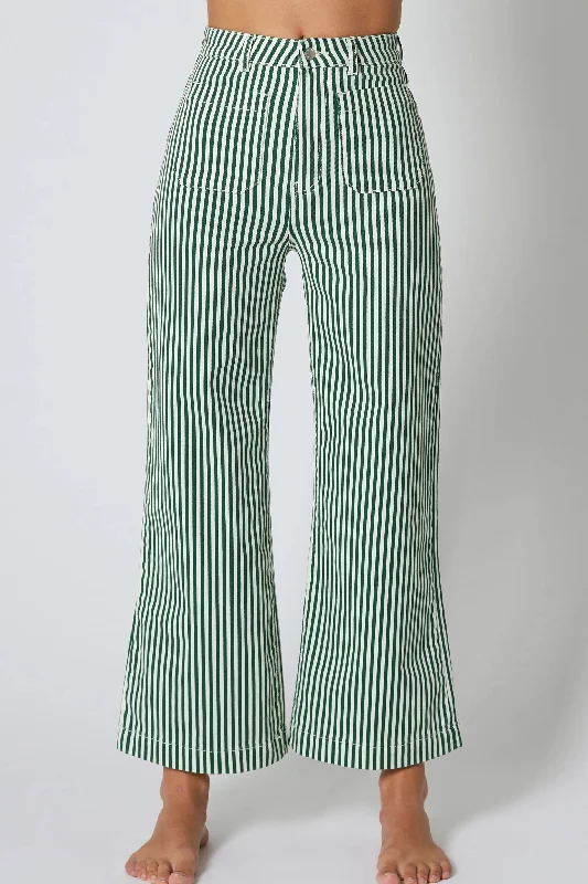 ROLLAS Womens Sailor Jean Laura Stripe Basil