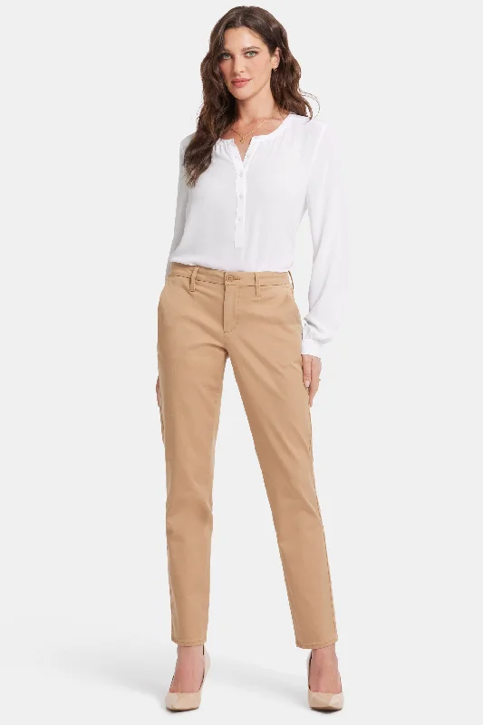 Sheri Slim Trouser Pants - Sand Dune