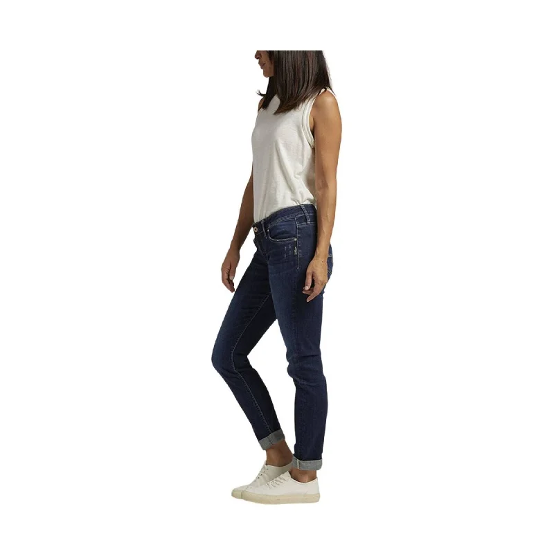 Silver Jeans Women's Boyfriend Mid Rise Slim Leg Jeans - Indigo FINAL SALE!