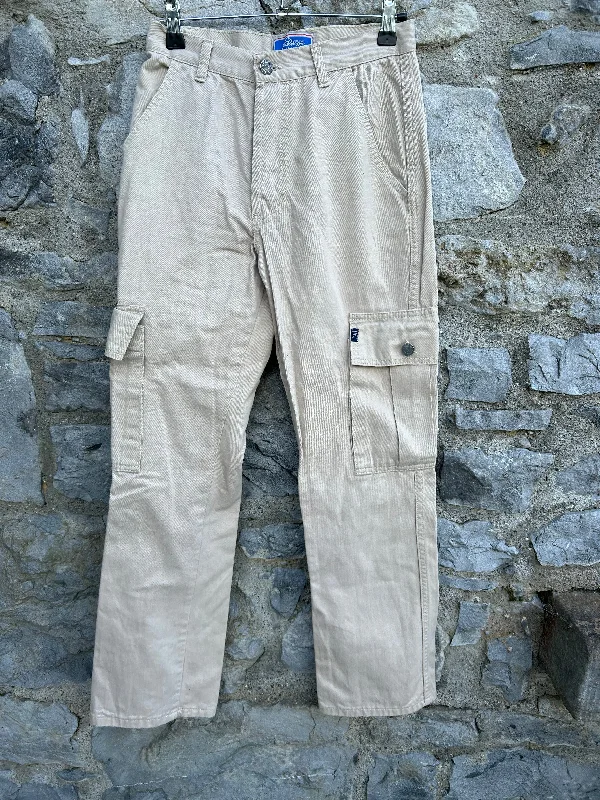 Y2K beige cargo pants uk 6-8