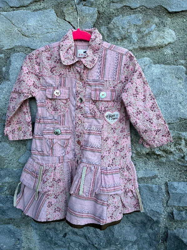 Y2K pink patchwork dress  12m (80cm)