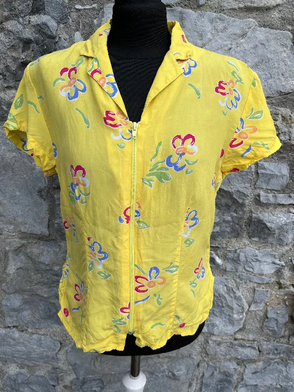 Yellow floral blouse uk 10