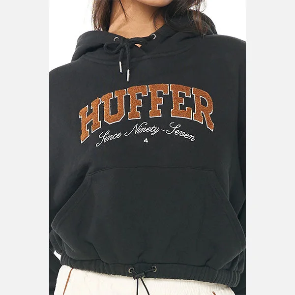 Huffer Rings Track Crop Hood - Basalt