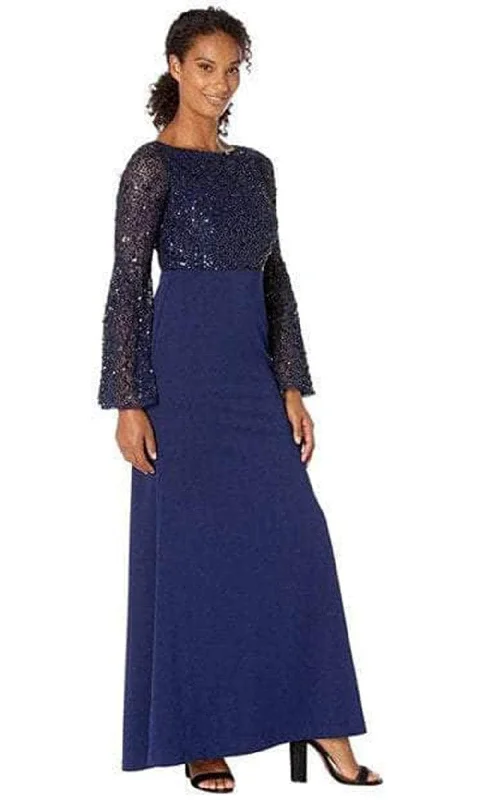Adrianna Papell AP1E206072 P - Long Bell Sleeve V-Neck Evening Dress Tunics Formal black