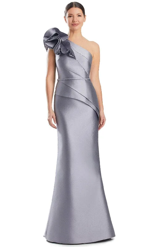 Alexander by Daymor 1951S24 - Ruffled Cap Sleeve Evening Dress High-Low Hemline Casual