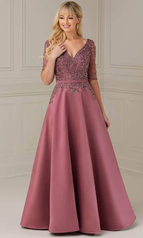 Christina Wu Elegance 17103 - Beaded Bodice A-Line Evening Dress Boatneck Modish Everyday