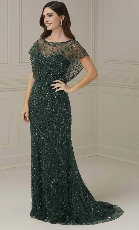 Christina Wu Elegance 17106 - Beaded Illusion Evening Dress Tunics Bridal satin
