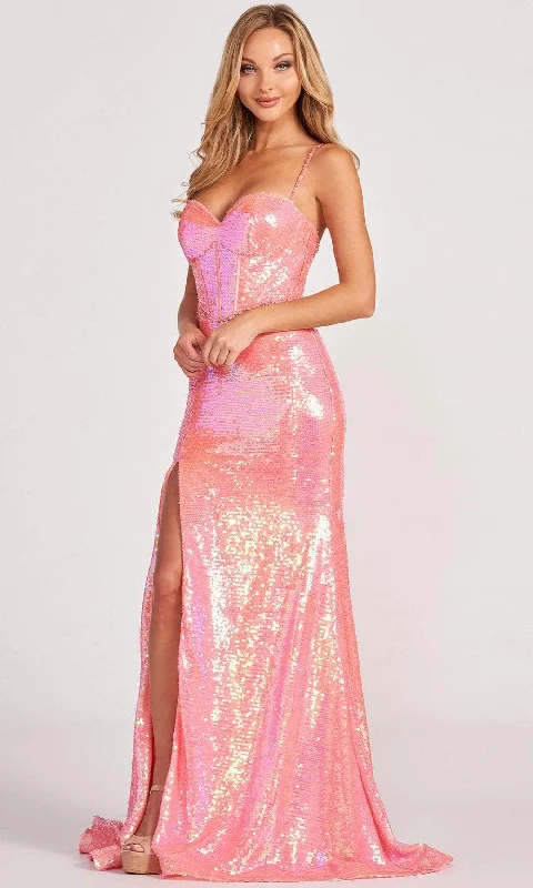 Colette By Daphne CL2054 - Sequined Sweetheart Evening Dress Off-the-shoulder Chic Trendy