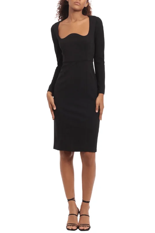 Donna Morgan D8218M - Curved Neck Knee Length Evening Dress Tunics Designer luxury